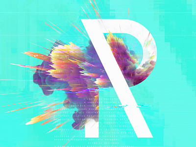 Glitchy R daily design glitch letter