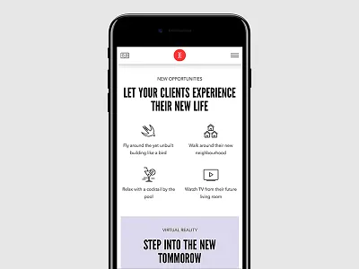 Let your clients experience their new life branding flat icons maicle mike mobile oculus red vive vr website yukhtenko