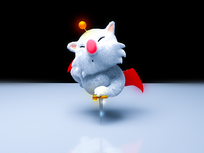 Kupo! 3d character design fantasy final game illustration kupo lowpoly modeling mog render
