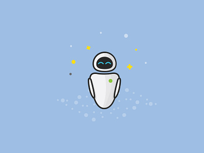 Eve blue eve illustration pixar robot sky soft colors space wall e walle