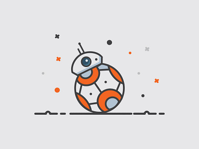 Bb8 bb8 droid force awaken illustration orange robot sky soft colors space star wars starwars