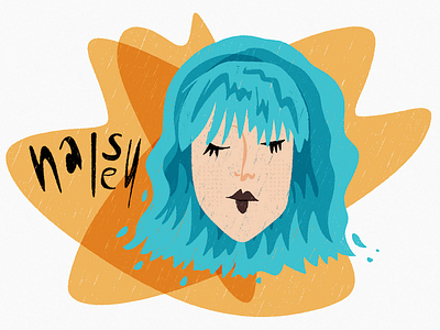 Halsey bright cute hair illustration ipad art lipstick music people singer songstresses tresses texture