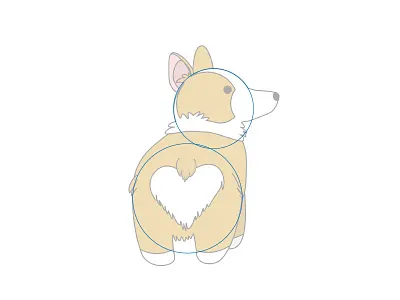Corgi Study circles corgi dog heart