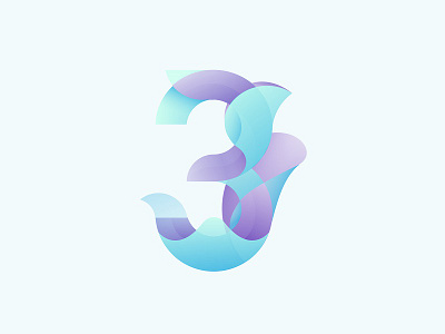 Three color design exploration gradient illustrator number