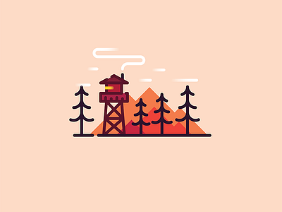 Firewatch colors design firewatch illustration minimal minimalist ui vector