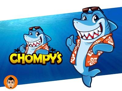 Shark Mascot hawaiian shades shark