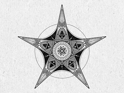 starfish art folkart ink motif pattern sea tatto