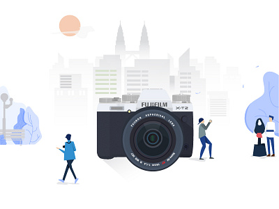 Play Arround with Fuji Xt2 flat fujifilm illustration camera