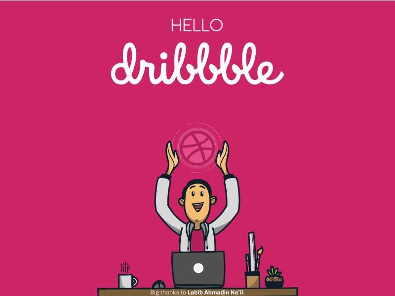 Hello dribble illustration