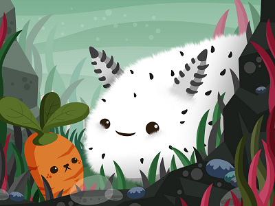 Sea Bunny animals critters cute illustration kawaii nature vector