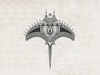 Mantaray from project "sea inside me " art ink motif pattern tatto