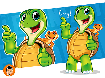 Turtle and Lizard Mascot cute friendly lizard reptiles turtle