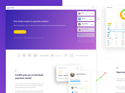 New page clean design gradient graph material minimal modern price purple web web design website