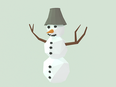 Snowman low lowpoly poly snowman