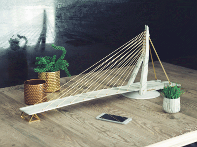 Marble Miniature Bridge 3d animated animation bridge cinema4d gif marble miniature motion octane render rotterdam