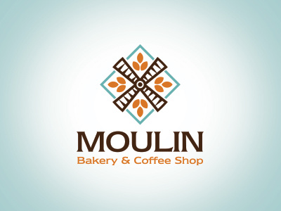 Moulin Bakery bakery branding coffee identity log moulin wheat