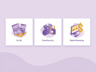 Icons Exploration design gradient icon illustration marketing minimalist mobile purple security ui