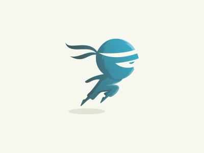 Ninja logo blue brand character cute design designer fly identity logo logodesign ninja ninjas