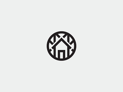 House house icon logo thick lines
