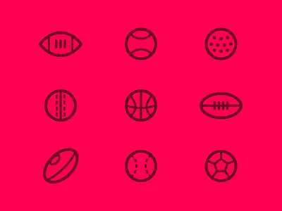 Sporting Icons baseball basketball cricket football golf iconography icons nba nfl soccer sports tennis