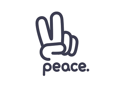 Peace fingers hand peace type