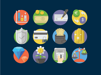 Finance flat icons business finance flat icons money set