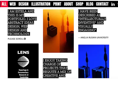 Estela Gaspar Portfolio layout website