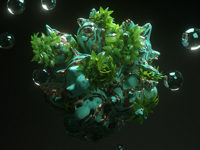 Sculpting session #2 3d c4d cgi grass green grow octane plants render