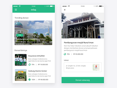 Exploration - Donation App app charity clean donation islamic mobile ui