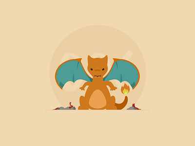 006 Charizard 100days illustration pokemon sketch vector