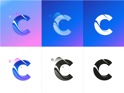 Use case of logo. Сleaning company branding bubbles c cleaning icon letter logo logomark sign wash