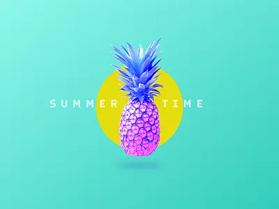 Summer Time cold color cool creative green hot pineapple summer sun warm yellow