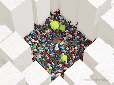 Park Squeeze! 3d animation c4d characters commute escalator ether gif park russ train