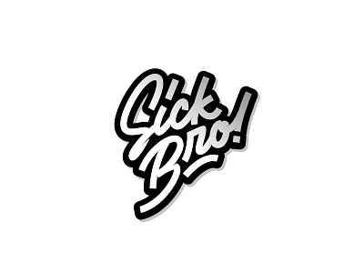 SICK BRO black bro custom letters logo sick typography white