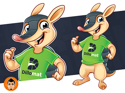 Armadillo Mascot for Dillomat armadillo mat