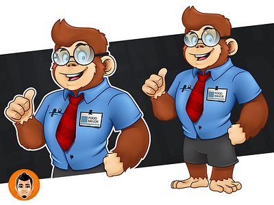 Gorilla Mascot eyeglass gorilla nerd professor