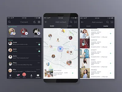 Paktor - Adding contacts app contacts interaction design map messenger ui ux