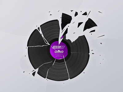 Broken 404 page broken error illustration lp pieces record