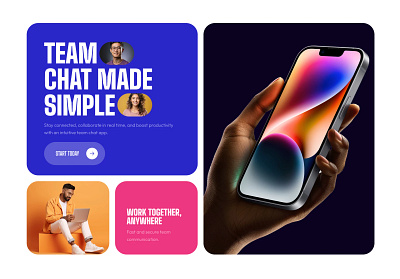 Bento grid Hero section for Framer built with Frameblox UI kit bento cta grid header headline hero mockup phone ui ui design webdesign website design