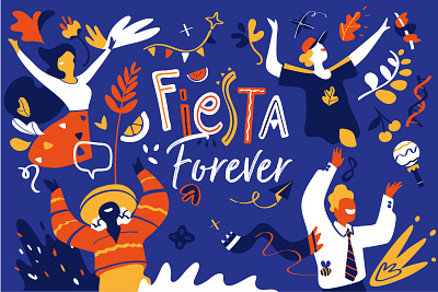 Fiesta Forever celebrations community creative minds dancing festival illustration people vector art vector illustrations vectorart