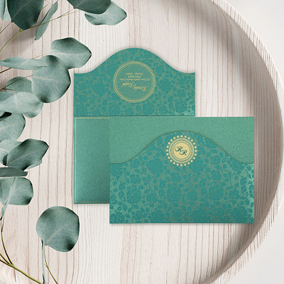 Green Shimmery Floral Themed - Screen Printed Wedding Invitation hindu invitation