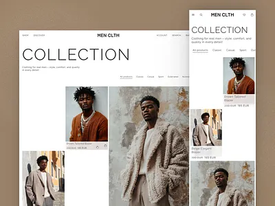 Minimalist Menswear Collection Page cleanui clothingstore collectionpage designrebound ecommerce fashionbrand menswear minimaldesign productdesign shopify storedesign typography uiuxdesign uxuidesign webdesign