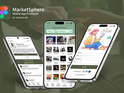 MarketSphere Mobile App (UI/UX) buy e commerce figma marketsphere prototype sell uiux
