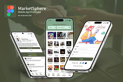 MarketSphere Mobile App (UI/UX) buy e commerce figma marketsphere prototype sell uiux