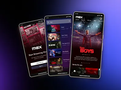 HBO max Streaming UI graphic design ui