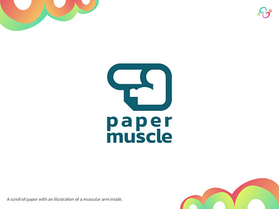 Paper Muscle Logo brand design brand designer document file fitness gym logo design logo designer logo for sale logo idea logo inspiration logomark logotype muscle paper roll sport stationery workout zzoe iggi