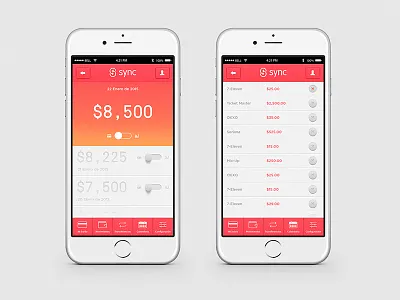 Sync App app bank credit card finance gradient interface iphone logo management money ui ux