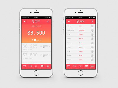 Sync App app bank credit card finance gradient interface iphone logo management money ui ux