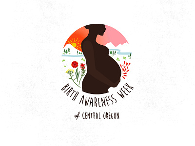 BIRTH AWARENESS WEEK birth birth awareness blanket flower flowers illustration indian paintbrush juniper logo mother pregnancy wildflowers yarrow