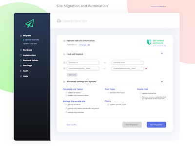 New Migration Plugin for Wordpress app dashboard dashboard manager interface manager plugin ui wordpress wp plugin